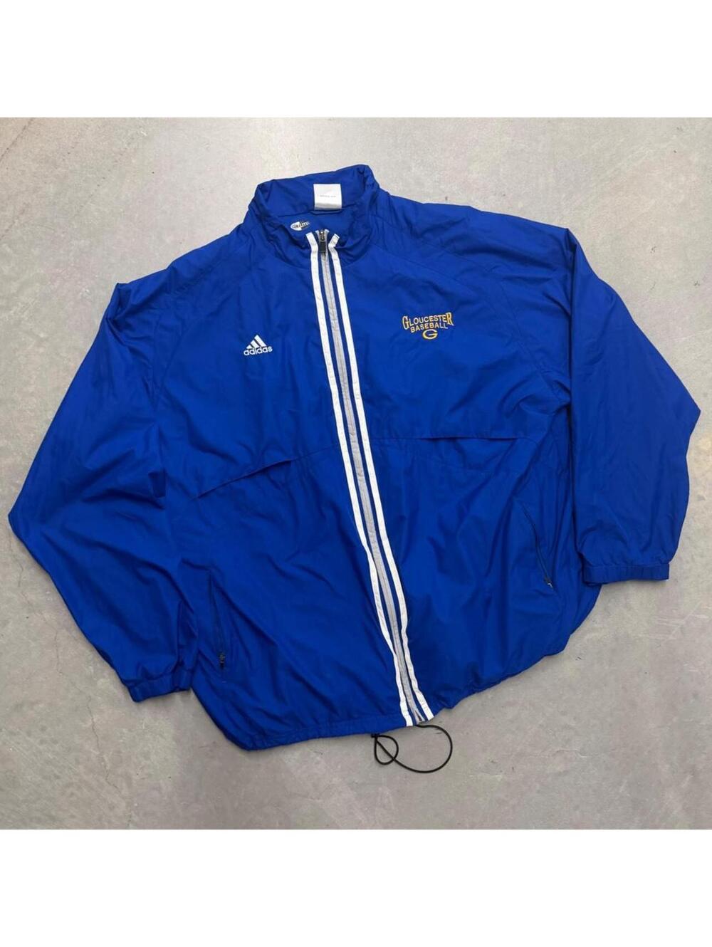 2000's Adidas ClimaLite Gloucester Baseball Windbreaker Jacket Men’s 2XL Blue